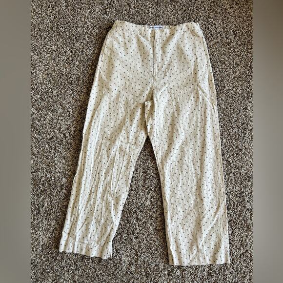 Inés de la Fressange x Uniqlo floral print linen cotton spring pants cottagecore - Picture 2 of 9